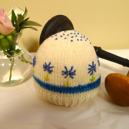 Blue Daisy Premmie Baby Beanie