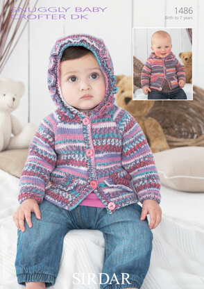 Hooded Cardigans in Sirdar Snuggly Baby Crofter DK - 1486 - Downloadable PDF