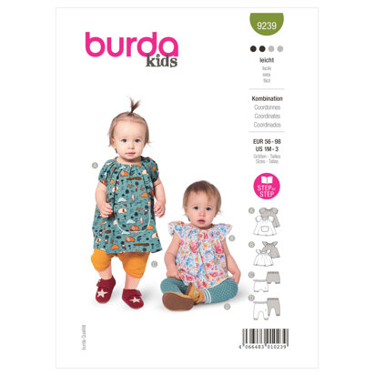 Burda Style Babies' Co-ords B9239 - Paper Pattern, Size 1M-3 (56-98)