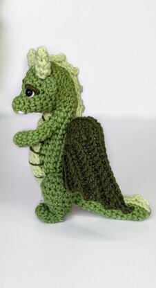 Basil the Dragon crochet pattern, amigurumi dragon pattern