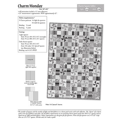 Moda Fabrics Charm Monday Quilt - Downloadable PDF