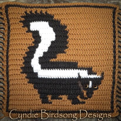 Woodland Mosaic Crochet Square - Spunky Skunk