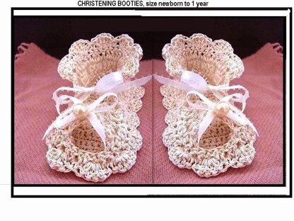 531 BABY GIRL CHRISTENING BOOTIES CROCHET PATTERN