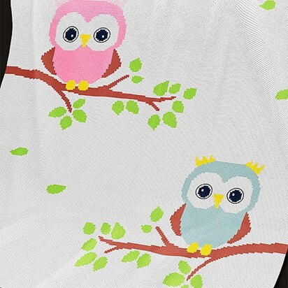 KNITTING - Owls Baby Blanket