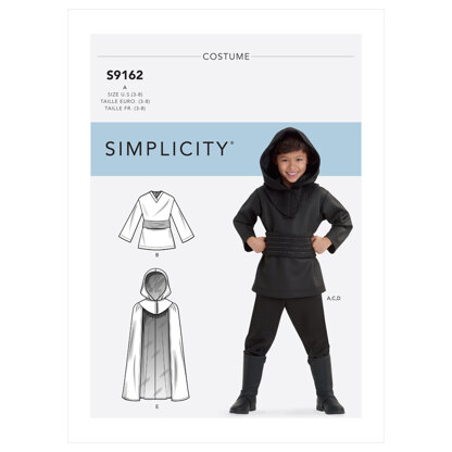 Simplicity Children's Costumes S9162 - Paper Pattern, Size A (3-4-5-6-7-8)