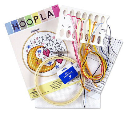 Design Works Moon Cross Stitch Kit - 4in Round
