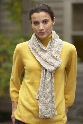 Simple Cable Scarf in Lion Brand Fishermen's Wool - 80888AD