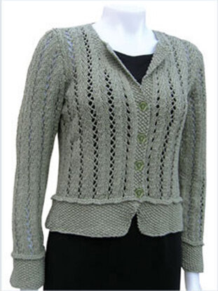 Delicate Vine Cardigan in Knit One Crochet Too 2nd Time Cotton - 1422