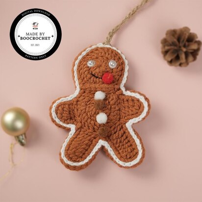 Pearl Eyes Gingerbread Man For Christmas Tree Crochet Pattern