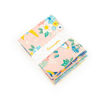 LoveCrafts Spring Garden Fat Quarter Bundle - Spring Pink/Blue