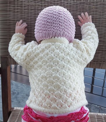 Jennifer - babies 4ply lace cardigan