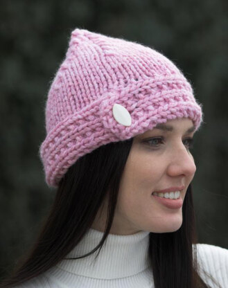 Buttoned Hat and Mittens in Plymouth Yarn De Aire - 2119 - Downloadable PDF