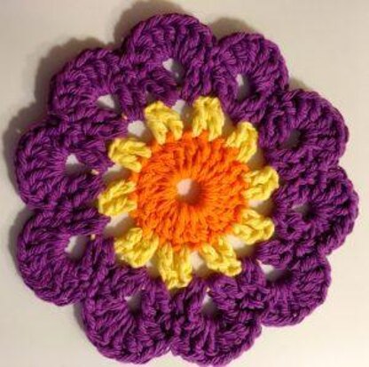 Colorful Crochet Sunshine Coaster