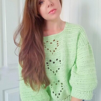 Crochet Easy Heart Sweater Pattern