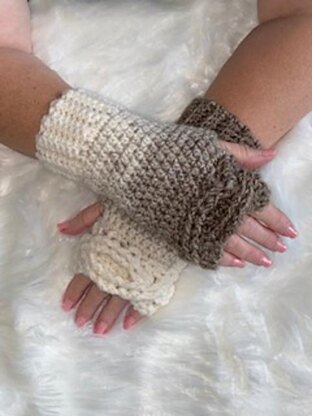 Lazy Cables Fingerless Gloves