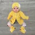 Daisy Baby Cardigan Hat and Booties Set