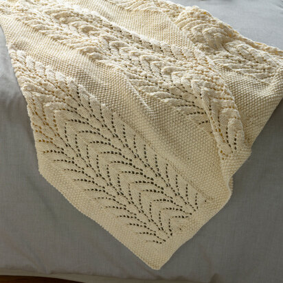 Classic Lace Baby Throw in Lion Brand Cotton-Ease - 90340AD