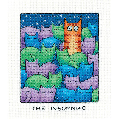 Heritage The Insomniac Cross Stitch Kit - 9cm x 11.5cm