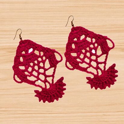 Crochet fish earrings