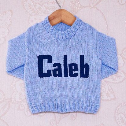 Intarsia - Caleb Moniker Chart - Childrens Sweater