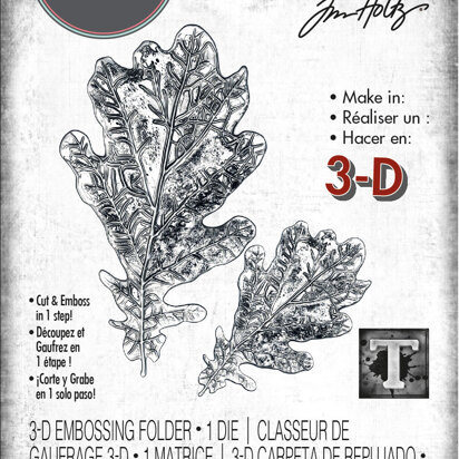 Sizzix 3-D Impresslits Embossing Folder - Oak Leaf  by Tim Holtz