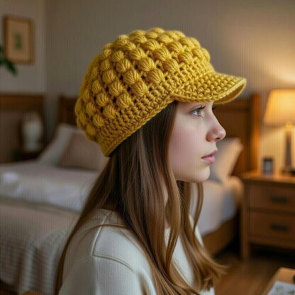Crochet Beanie Hat Pattern + Video – Popcorn Stitch Bonnet PDF