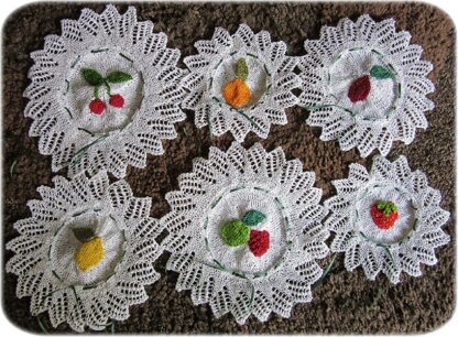 Knitted jam jar covers