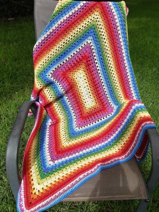 Squared Rainbow Baby Blanket
