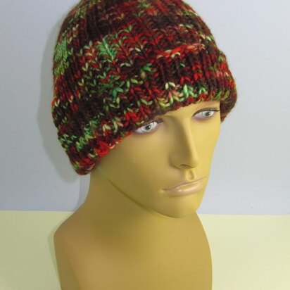 Chunky Self Striping All Rib Beanie Hat