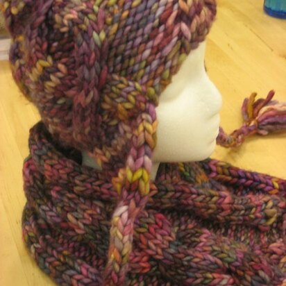Rasta Aviator Hat & Neckwarmer - knitting pattern