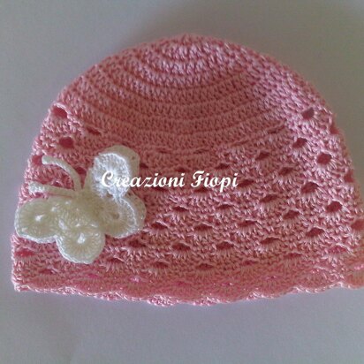 Baby hat with butterfly