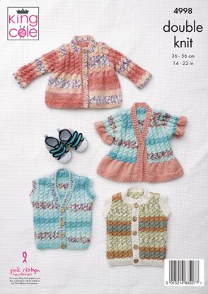 Jackets and Gilets in King Cole DK - 4998 - Downloadable PDF