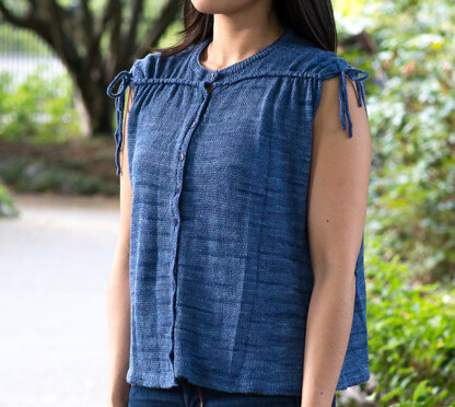 Fintry Sleeveless Top With Gathered Ties in SweetGeorgia Merino Silk Lace - Downloadable PDF