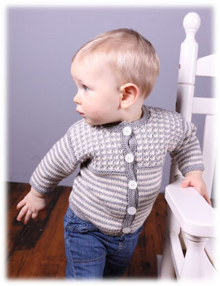 Baby Cardigan in Plymouth Yarn Cashmere De Cotone - 3008