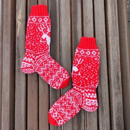 Cheerful deer socks