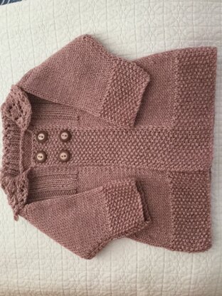 Baby girls jacket with lace collar