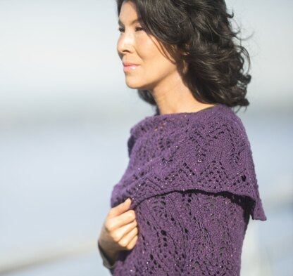 Flame Tree Shawl in Cascade Yarns Aegean Tweed - DK642 - Downloadable PDF