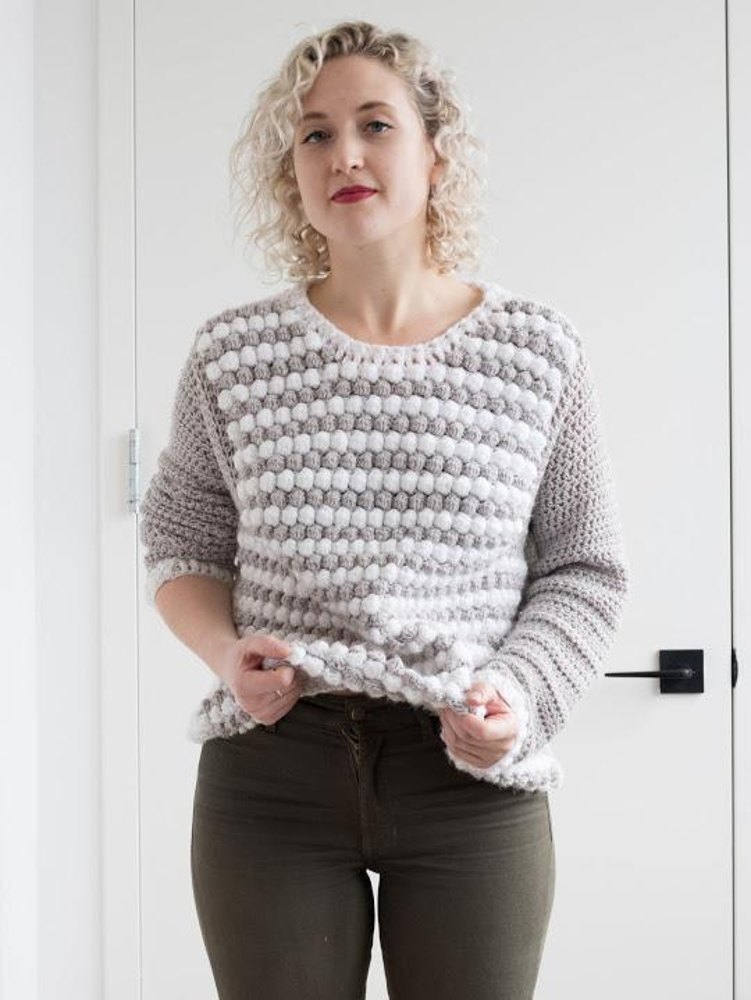 Crochet bobble sweater pattern sale