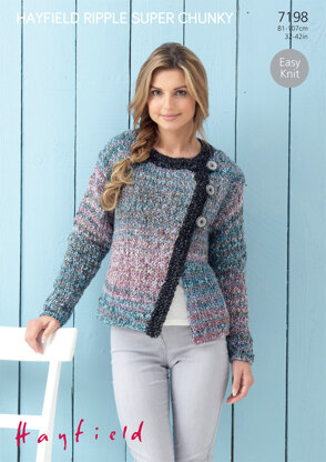 Jacket in Hayfield Ripple Super Chunky - 7198 - Downloadable PDF