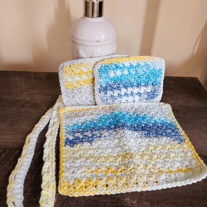 Crochet washcloth and sponges