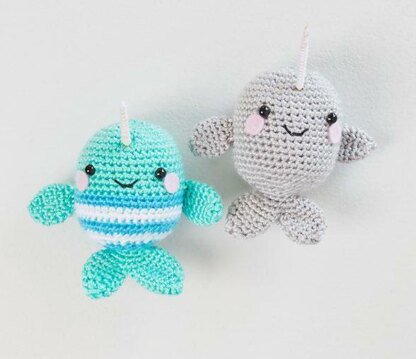 Ned & Norman Crochet Narwhal in Red Heart Amigurumi - LM6287 - Downloadable PDF