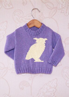 Intarsia - Owl Silhouette Chart - Childrens Sweater