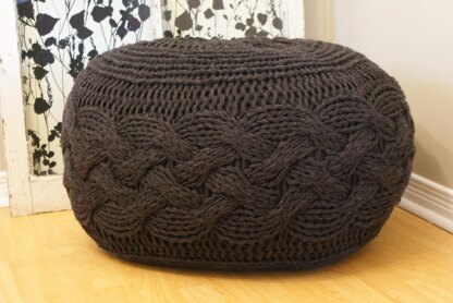 Chunky knit deals pouf ottoman