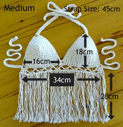 Crochet Boho Tassel Bikini Top Crochet pattern by Rhinestone Mumma