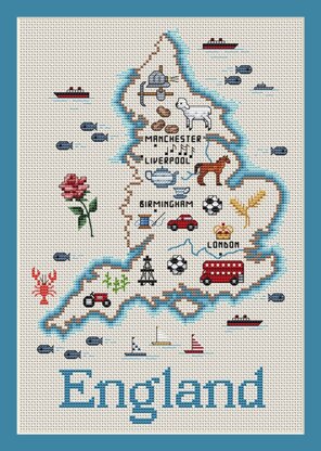 Sue Hillis Designs England Map - C104 - Leaflet