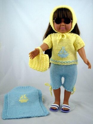 Walking the Beach - Knitting Patterns fit American Girl and other 18-Inch Dolls