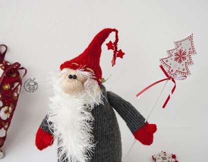 Santa doll knitted flat