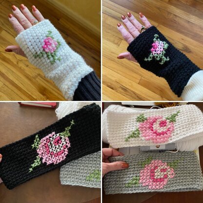 Cross Stitch Headband & Mitts