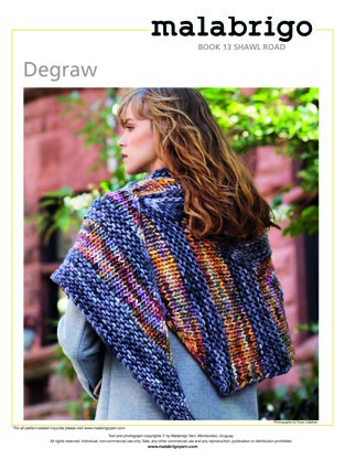 Degraw Shawl in Malabrigo Rasta - Downloadable PDF