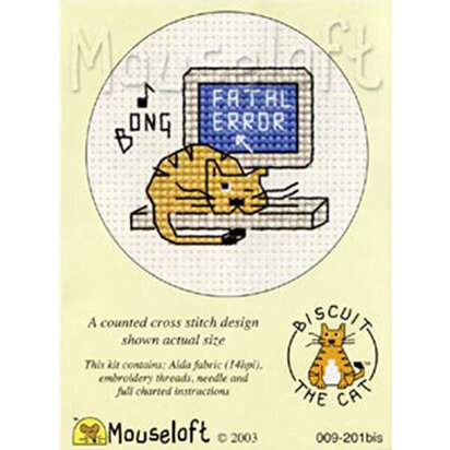 Mouseloft Fatal Error Biscuit The Cat Kit Cross Stitch Kit - 85 x 110 x 10